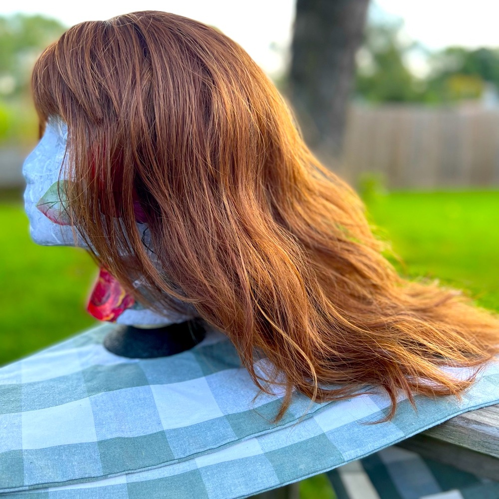 Sepia Strawberry Blonde with highlights wig